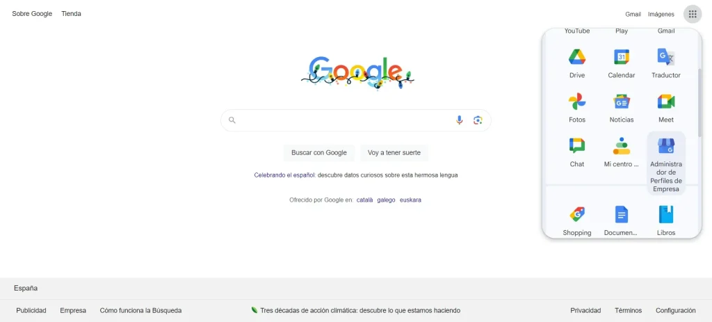 Entrar a Google Business Profile desde los productos de Google