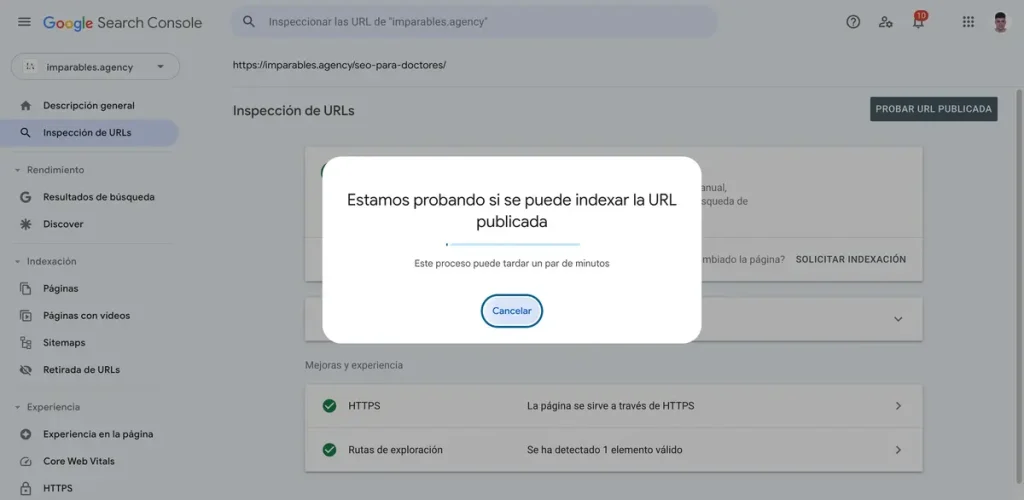 Reindexa tu URL optimizada